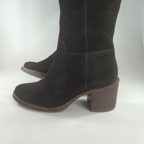 Lucky Brand Khlonn Womens Round Toe Leather Black Over the Knee Boot Size 8.5 - Picture 5 of 8